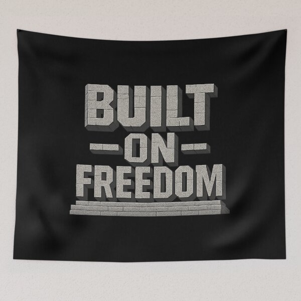 Item preview, Built on Freedom - Patriotic Stone Typography designed and sold by MKreative Studio.