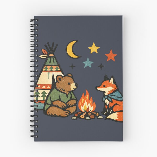 Item preview, Retro Campfire Companions - Vintage Bear and Fox Adventure designed and sold by HappySproutArt.