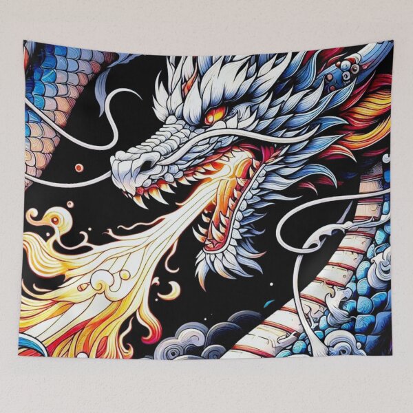 Artikelvorschau, Farbenfrohe Feuerdrachen-Illustration für abenteuerlustige Fantasy-Fans entworfen und verkauft von WildStroke.