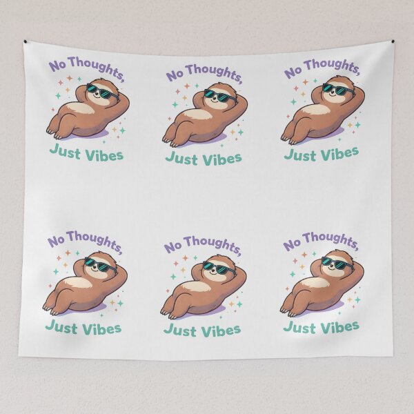 Item preview, No Thoughts Just Vibes T-Shirt – Funny Meme Tee for Chill Cats, Students & Introverts designed and sold by Glow Wind ⭐⭐⭐⭐⭐.