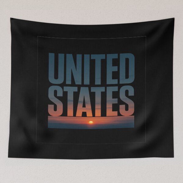 Item preview, UNITED STATES Sunset Horizon Typography - Patriotic Minimalist Graphic designed and sold by MKreative Studio.