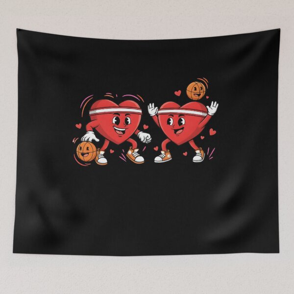 Item preview, Valentines Day Basketball Funny Two Players Heart Love Boys Kids T-Shirt designed and sold by MizoX7.