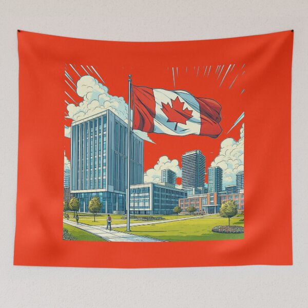 Item preview, York University Campus – Beautiful View with Canada Flag   designed and sold by PaintMeWorld.