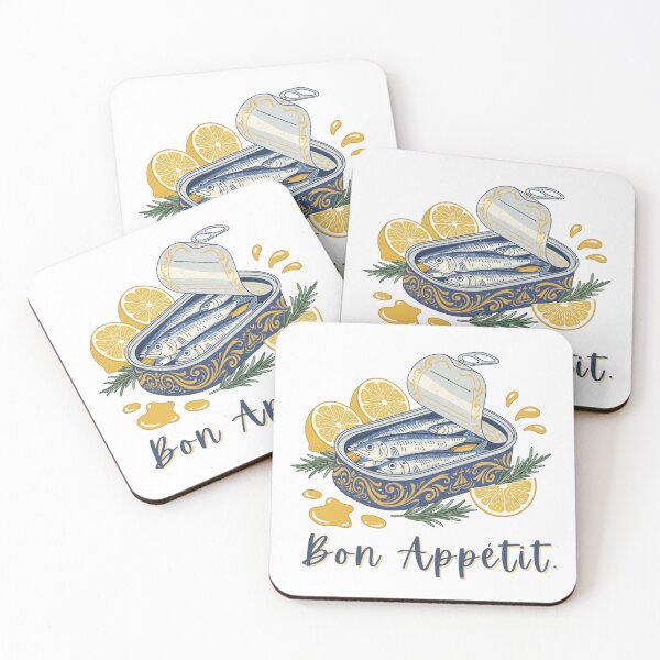 Item preview, Vintage Sardine Tin Bon Appetit Kitchen Art designed and sold by Qomash.