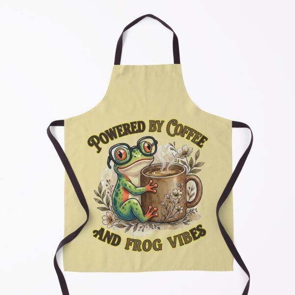 Item preview, Powered by Coffee & Frog Vibes – Funny Coffee Quote, Cute Frog with Glasses designed and sold by Williams Anderson.