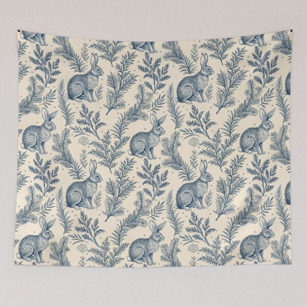 Item preview, Vintage rabbit pattern, botanical illustration designed and sold by AestheticsTime.