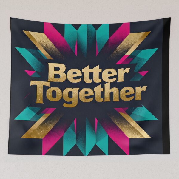 Item preview, Better Together Romantic Quote with Gold Accents on Black designed and sold by FreeFromDefault.