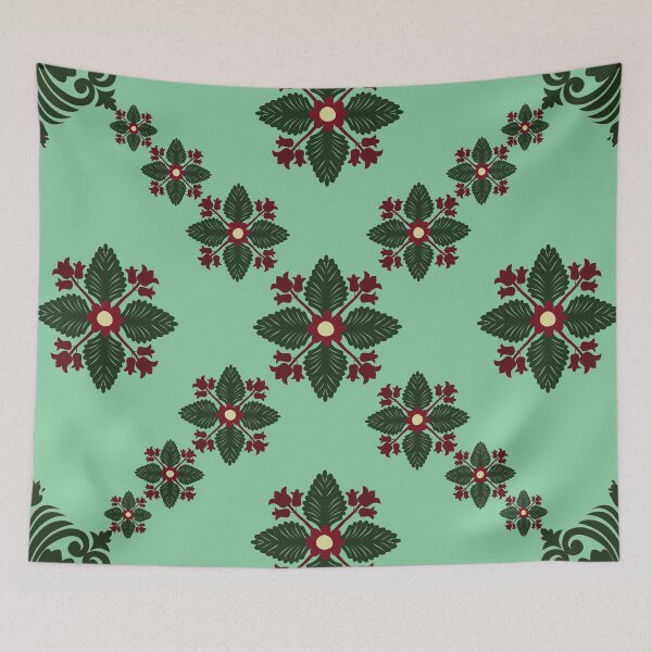Item preview, Mint Green Thai Botanical Mandala designed and sold by OIL Pattern Design .