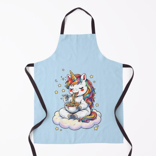 Item preview, Chibi Unicorn Eating Rainbow Spaghetti Pasta Graphic designed and sold by Collagedream.