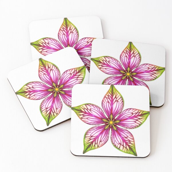 Item preview, Vibrant caladium flower with colorful leaves and pink center designed and sold by Creative88Art.