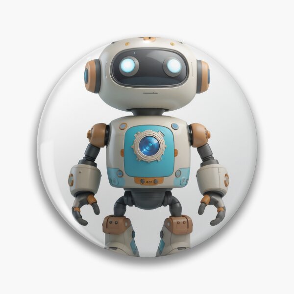 Item preview, Cute robot with glowing blue eyes standing alone designed and sold by Creative88Art.