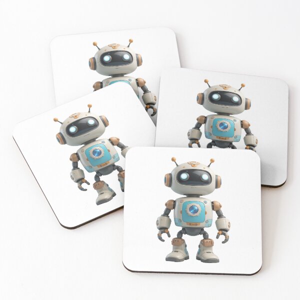 Item preview, Cute robot with glowing blue eyes standing alone designed and sold by Creative88Art.