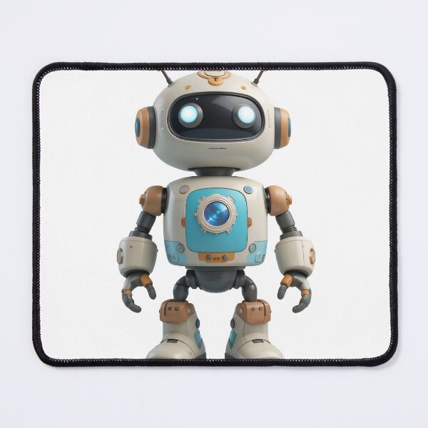 Item preview, Cute robot with glowing blue eyes standing alone designed and sold by Creative88Art.