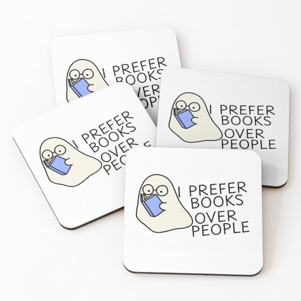 Item preview, I Prefer Books Over People – Cute & Funny Ghost Reading for Book Lovers & Introverts designed and sold by droolingdreams.