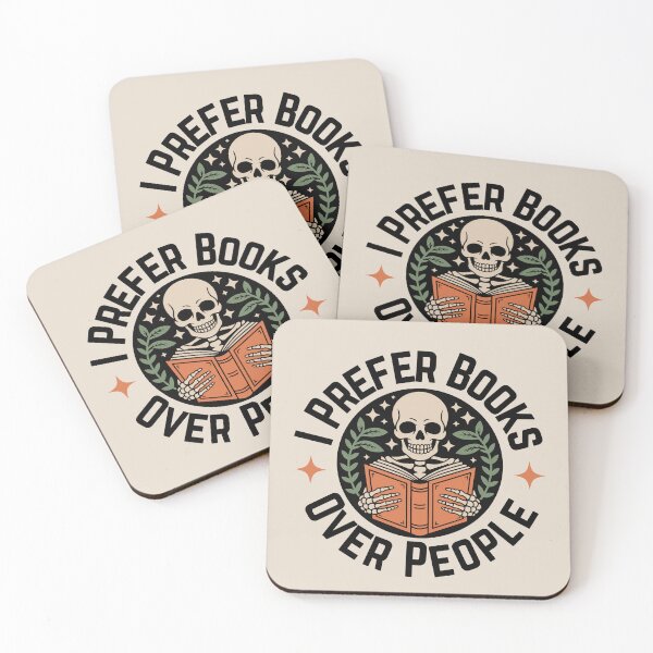 Item preview, I Prefer Books Over People - Gothic Skeleton Reading Book for Book Lovers designed and sold by droolingdreams.