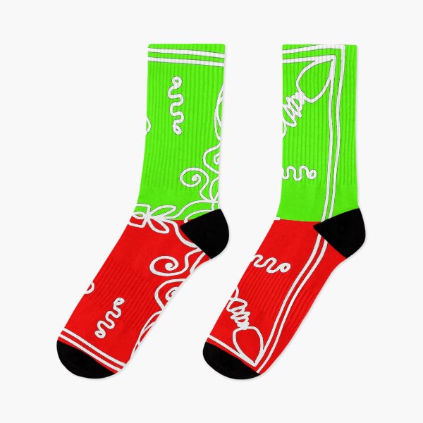 Item preview, "Ornamental Line Art on Split Red-Green Background" designed and sold by nighttime1990.