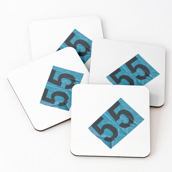 Item preview, Crumpled blue paper with large black number 55 designed and sold by Creative88Art.
