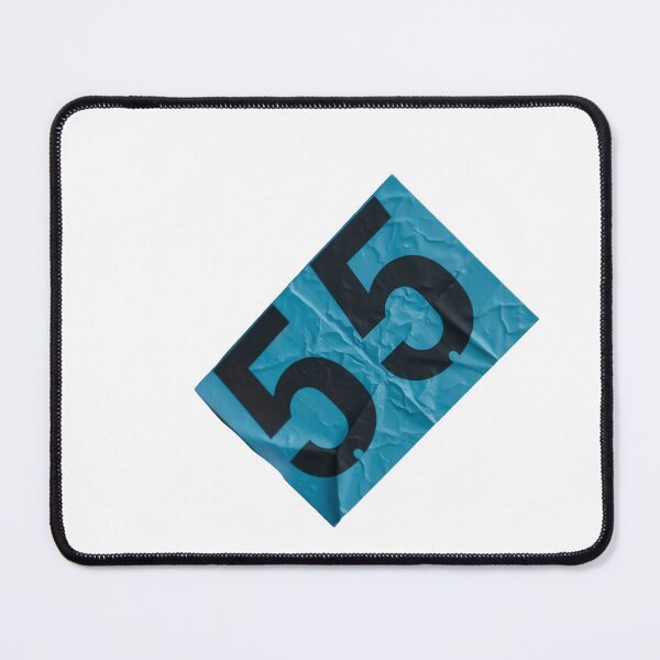 Item preview, Crumpled blue paper with large black number 55 designed and sold by Creative88Art.