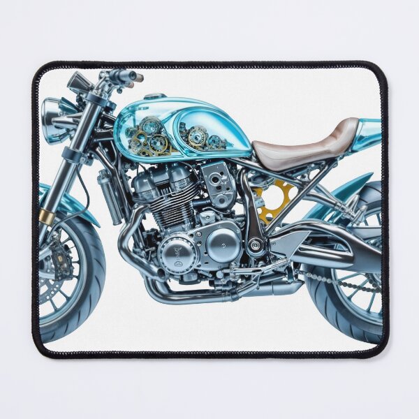 Item preview, Custom motorcycle with exposed engine and blue accents designed and sold by Creative88Art.