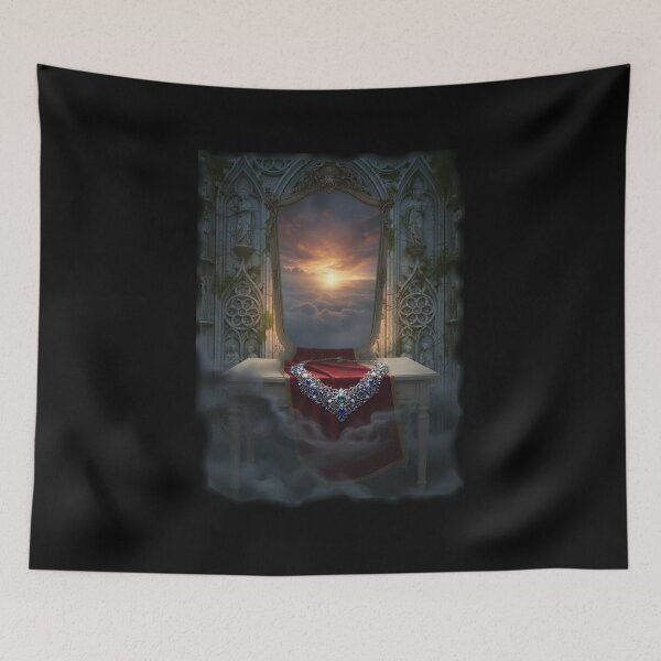 Item preview, Jeweled Necklace Sunset Portal Gothic Arched Mirror – Dark Romance Treasure Art designed and sold by DarkRomanceMom.