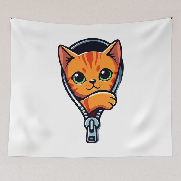 Item preview, Zip Cat Funny designed and sold by AddlPoolart.