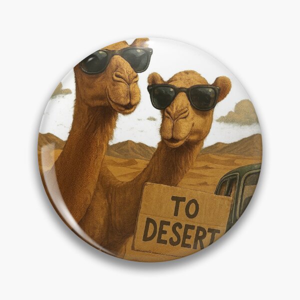 Item preview, Stylish Camels with Sunglasses in the Desert - Vintage Adventure designed and sold by ARTGENERATESART.