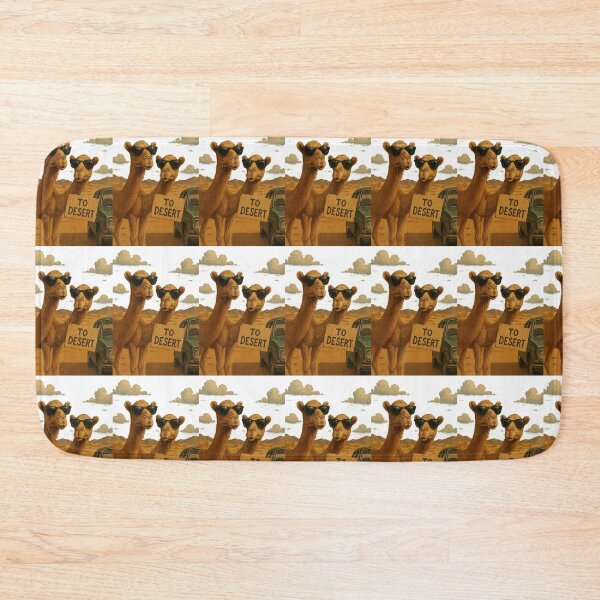 Item preview, Stylish Camels with Sunglasses in the Desert - Vintage Adventure designed and sold by ARTGENERATESART.