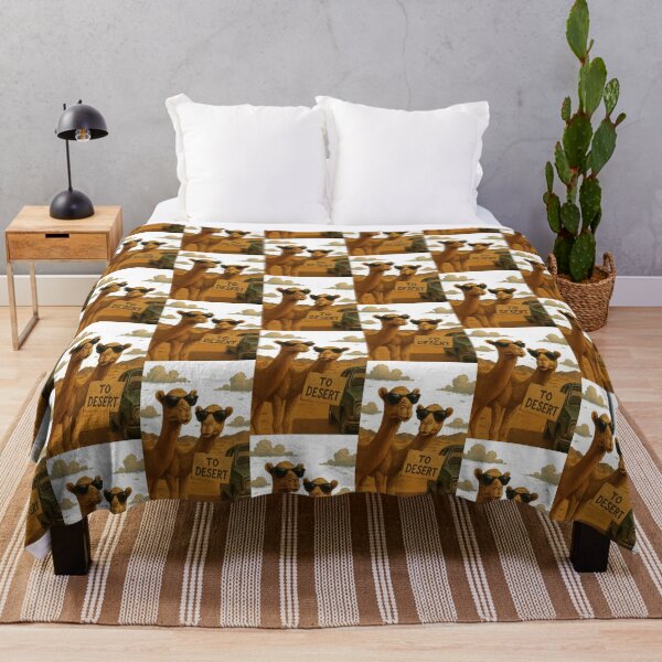 Item preview, Stylish Camels with Sunglasses in the Desert - Vintage Adventure designed and sold by ARTGENERATESART.