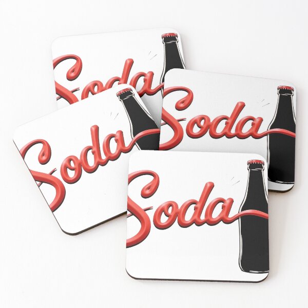 Item preview, Vibrant soda bottle with red cap and cursive script logo designed and sold by Creative88Art.