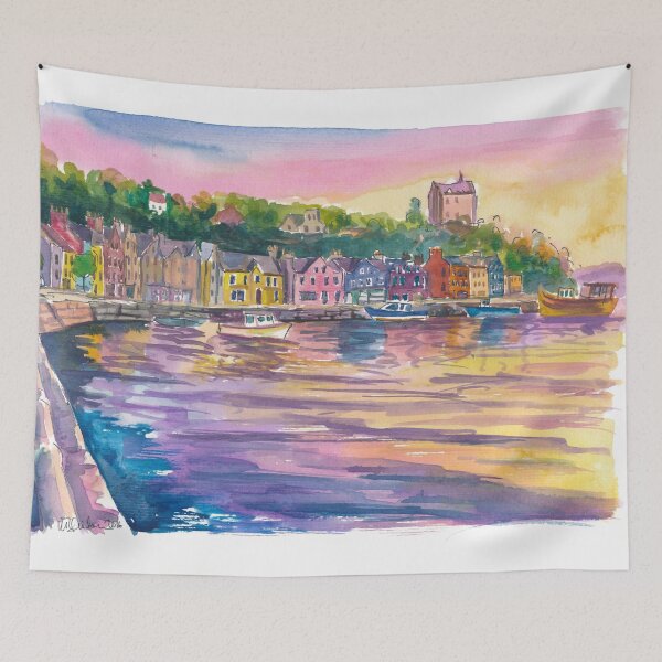 Item preview, Colorful Tobermory Harbour Hebrides on Isle of Mull Scotland designed and sold by artshop77.