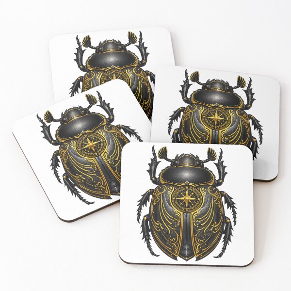 Item preview, Compass Scarab – Black Gold Symbol of Direction designed and sold by Otoya Art Studio.