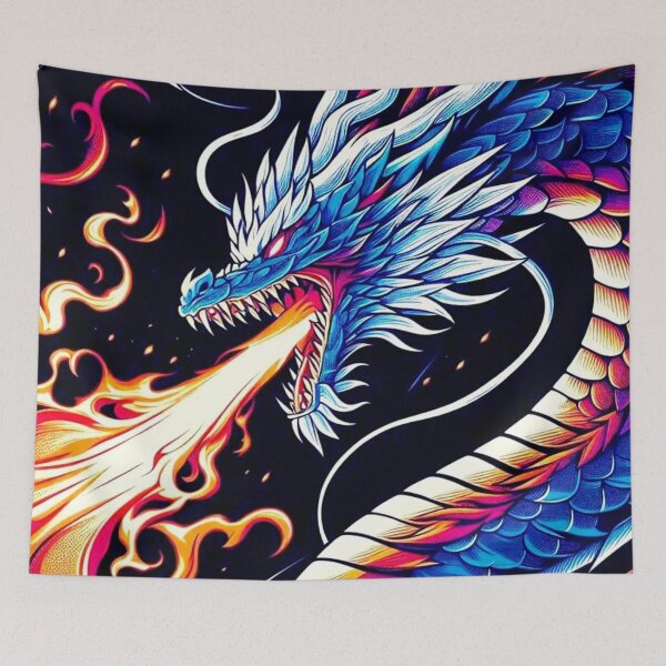 Item preview, Eastern Dragon Flame Artwork for Fantasy Culture Enthusiasts designed and sold by WildStroke.