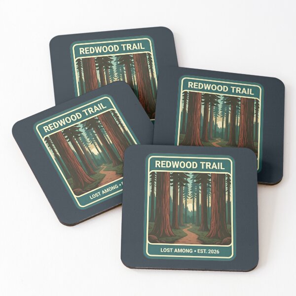 Item preview, Redwood Trail Lost Among Giant Trees Retro Art designed and sold by xofi.
