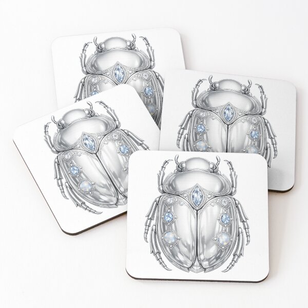 Item preview, Platinum Scarab with Gemstones – Minimal Luxury Design designed and sold by Otoya Art Studio.