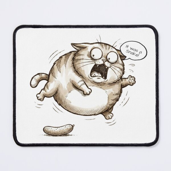 Item preview, Terrified Chubby Cat Jumping from Pickle designed and sold by Qomash.