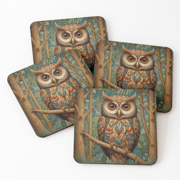 Item preview, Retro vintage owl boho botanical woodland forest designed and sold by hollycooper.