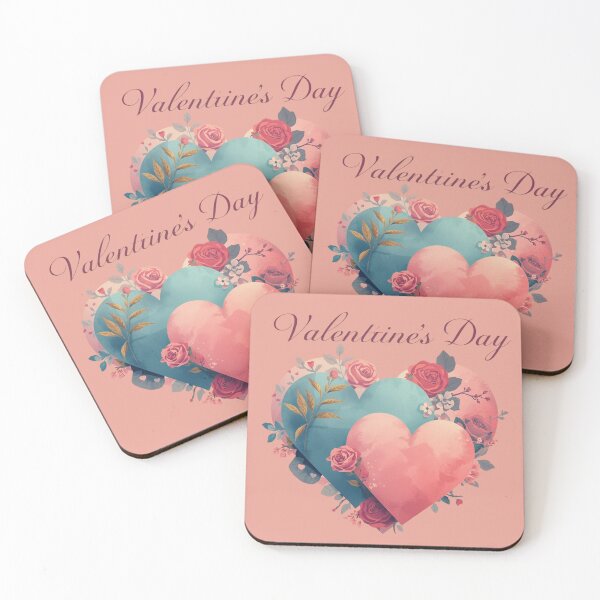 Artikelvorschau, Valentine's Day Hearts with Flowers - Romantic Love Illustration. entworfen und verkauft von LunaPrintCo.