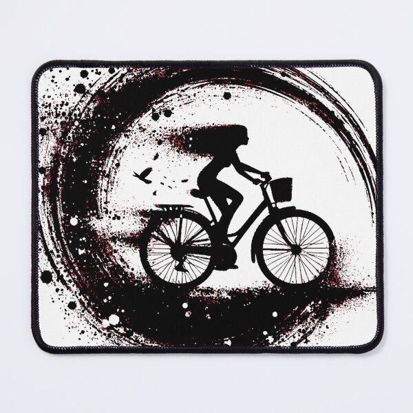 Item preview, A creative depiction of a cyclist captured in artistic black ink brushstrokes, emphasizing motion and freedom. The image conveys a sense of adventure, energy, and the joy of cycling. designed and sold by Dejbar.