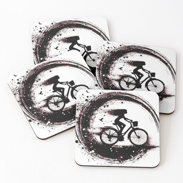 Item preview, A creative depiction of a cyclist captured in artistic black ink brushstrokes, emphasizing motion and freedom. The image conveys a sense of adventure, energy, and the joy of cycling. designed and sold by Dejbar.