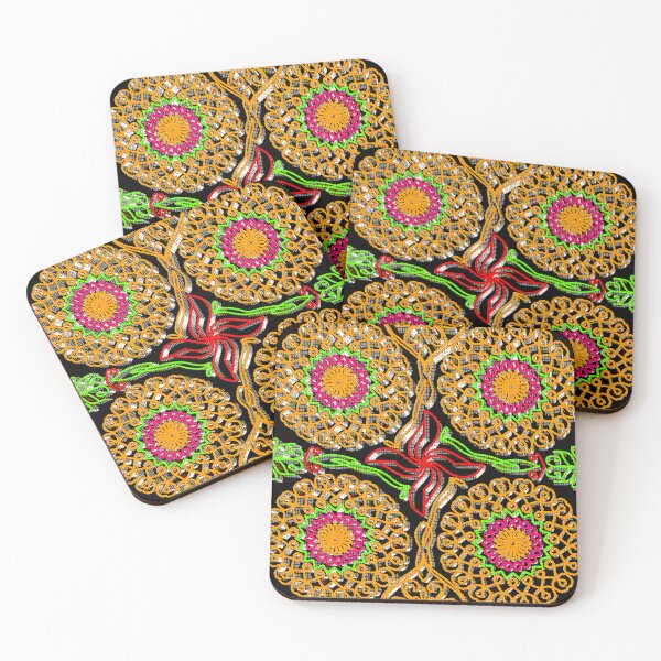 Item preview, "Traditional Rangoli Mandala with Floral Centerpiece and Symmetrical Petal Rings" designed and sold by nighttime1990.