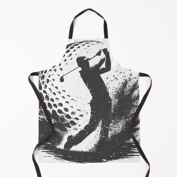 Item preview, Depicts a silhouetted golfer in mid-swing, surrounded by creative black and white splatter effects in a circular frame. Perfect for themes of sports, golf, art, and motion. designed and sold by Dejbar.