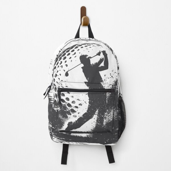 Item preview, Depicts a silhouetted golfer in mid-swing, surrounded by creative black and white splatter effects in a circular frame. Perfect for themes of sports, golf, art, and motion. designed and sold by Dejbar.