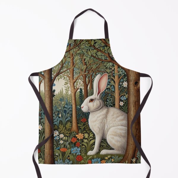 Item preview, Vintage woodland white rabbit boho floral designed and sold by hollycooper.