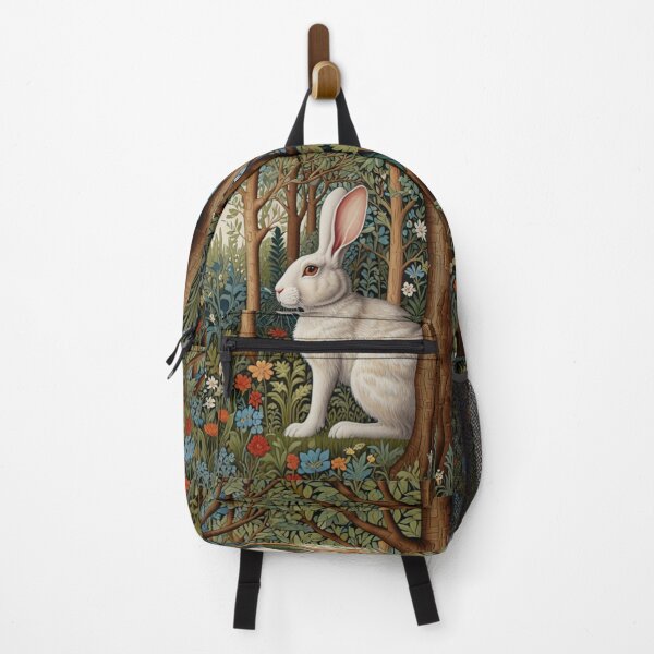 Item preview, Vintage woodland white rabbit boho floral designed and sold by hollycooper.