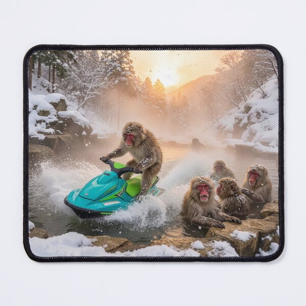 Item preview, Macaque Causes a Stir at the Hot Springs designed and sold by Tridentulus.
