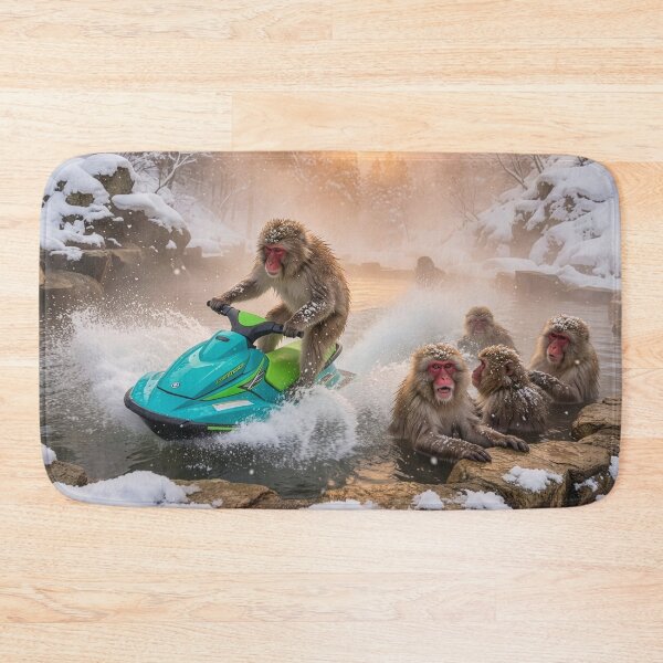 Item preview, Macaque Causes a Stir at the Hot Springs designed and sold by Tridentulus.