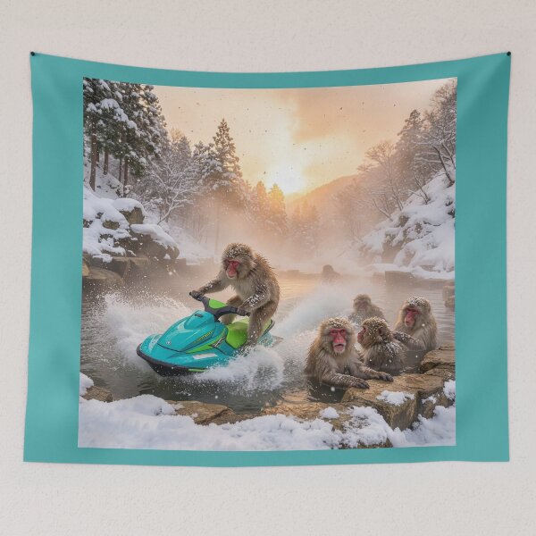Item preview, Macaque Causes a Stir at the Hot Springs designed and sold by Tridentulus.