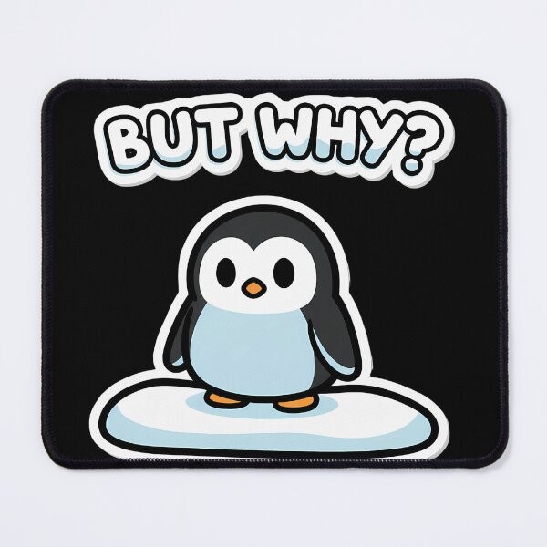 Item preview, BUT WHY? – Cute Minimal Penguin Sticker Style designed and sold by Ajdaprint.