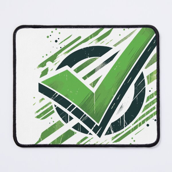 Item preview, A bold green checkmark prominently featured against an abstract white and green background, symbolizing approval, success, or completion. Ideal for promoting positivity, decision-making. designed and sold by Dejbar.