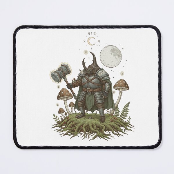 Item preview, Vintage Beetle Paladin Art | Mystical Insect Warrior with Stone Hammer designed and sold by SlomianyPisarz.